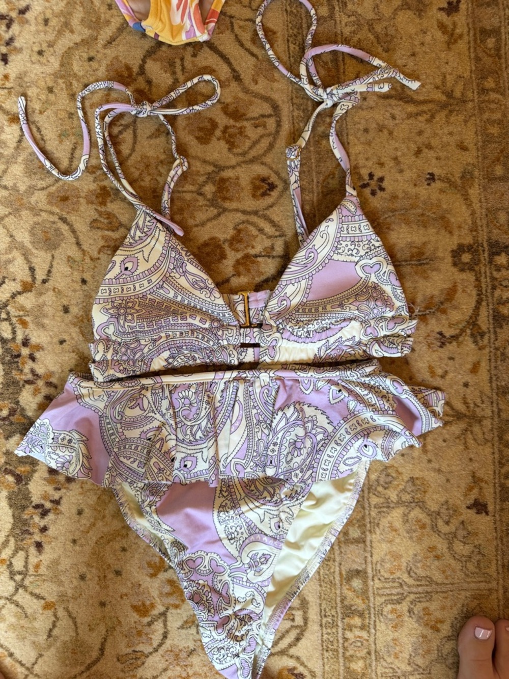 Montce Lavender & Cream Paisley Bikini Set